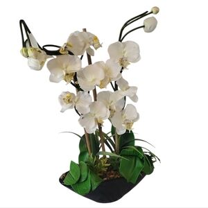 Artificial White Orchid Arrangement – Elegant Everlasting Beauty